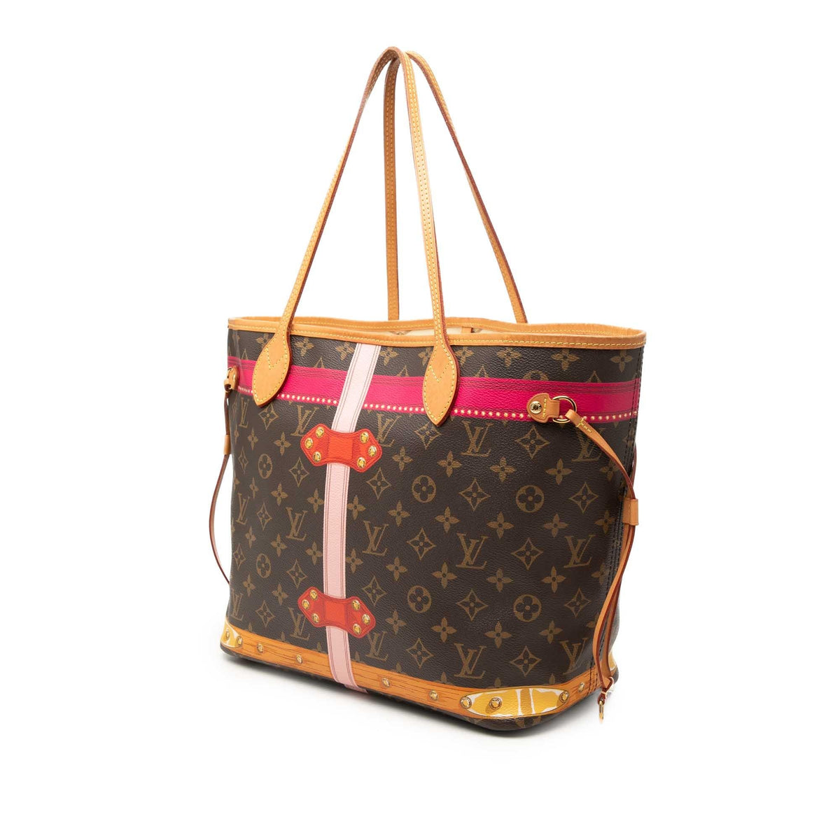 Louis Vuitton Monogram Summer Trunks Neverfull MM Tote Bag - Brown