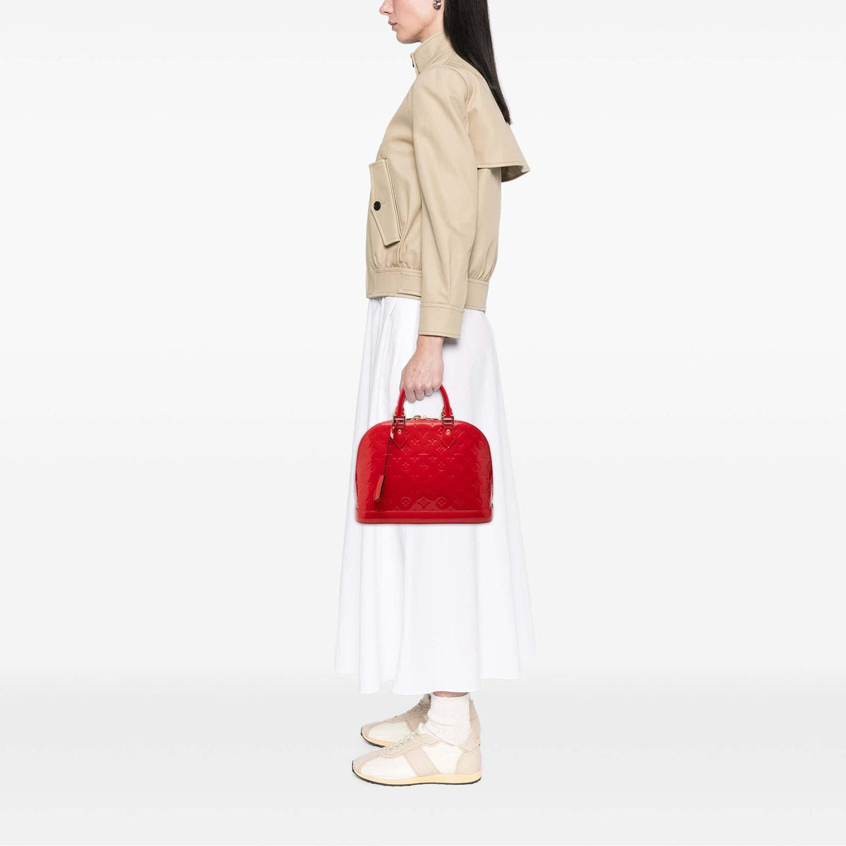 Louis Vuitton Monogram Vernis Alma PM Satchel - Red