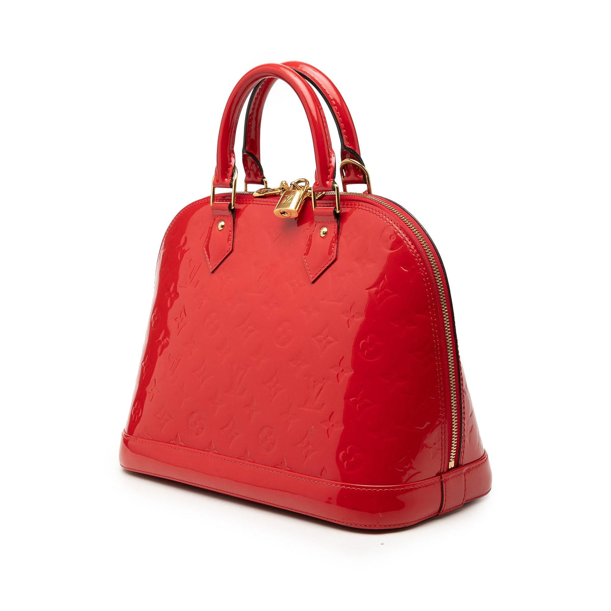 Louis Vuitton Monogram Vernis Alma PM Satchel - Red