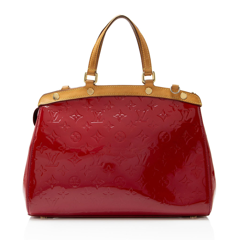 Louis Vuitton Monogram Vernis Brea MM Satchel - Red