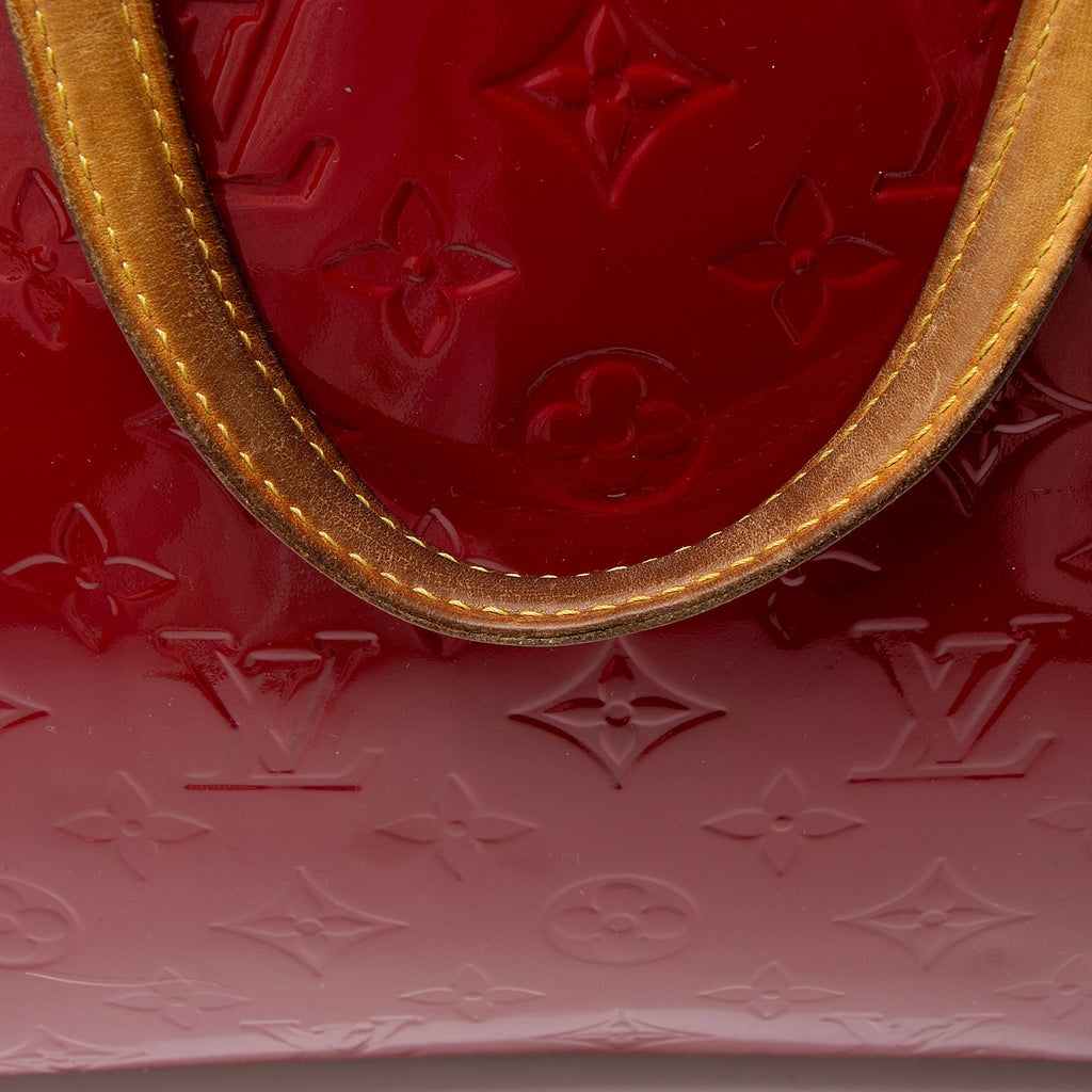 Louis Vuitton Monogram Vernis Brea MM Satchel - Red