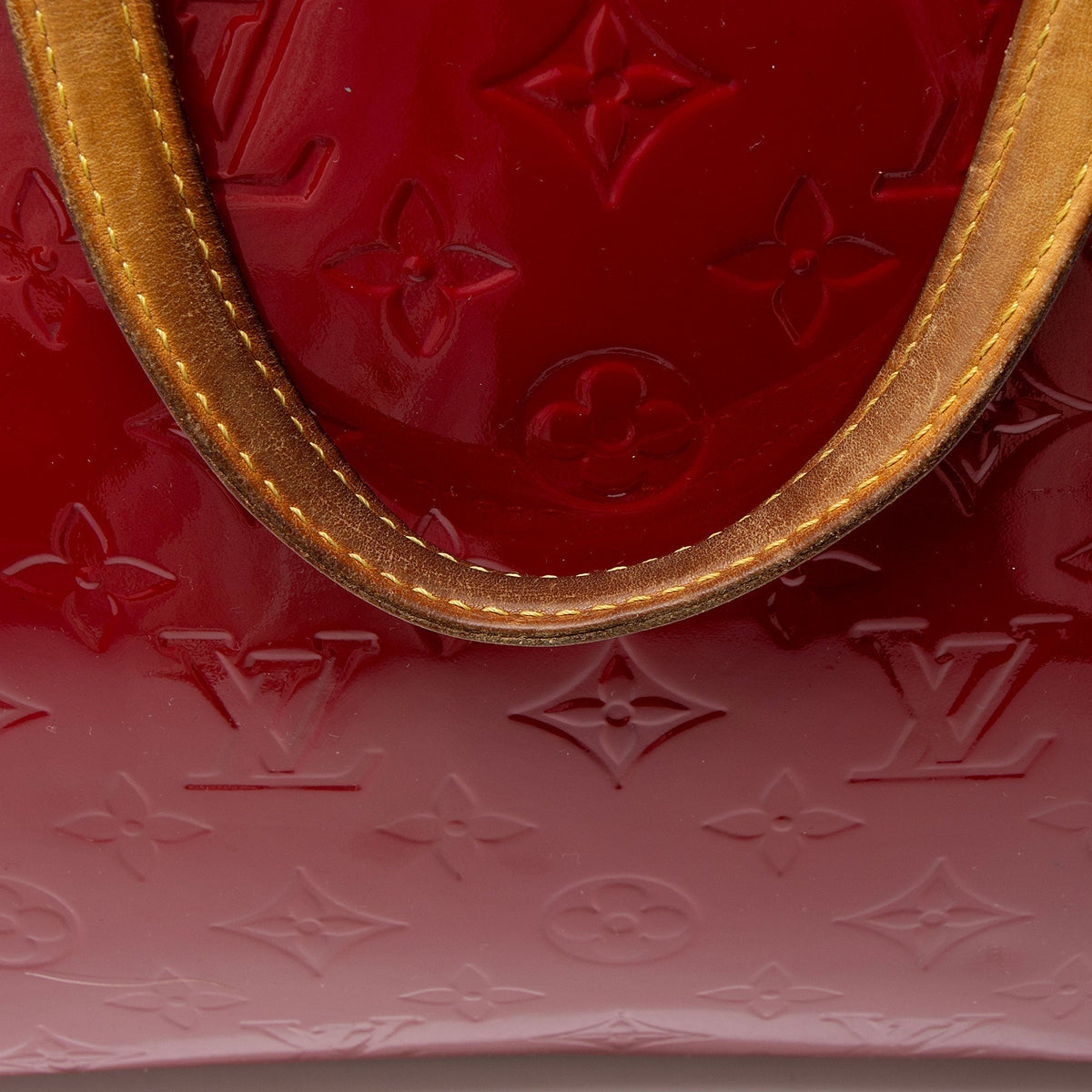 Louis Vuitton Monogram Vernis Brea MM Satchel - Red