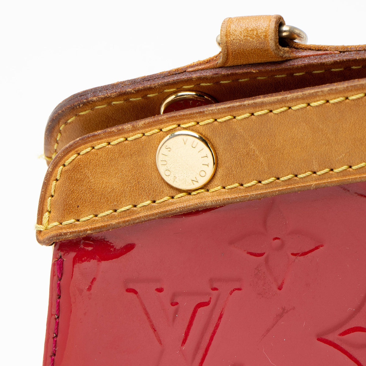 Louis Vuitton Monogram Vernis Brea MM Satchel - Red