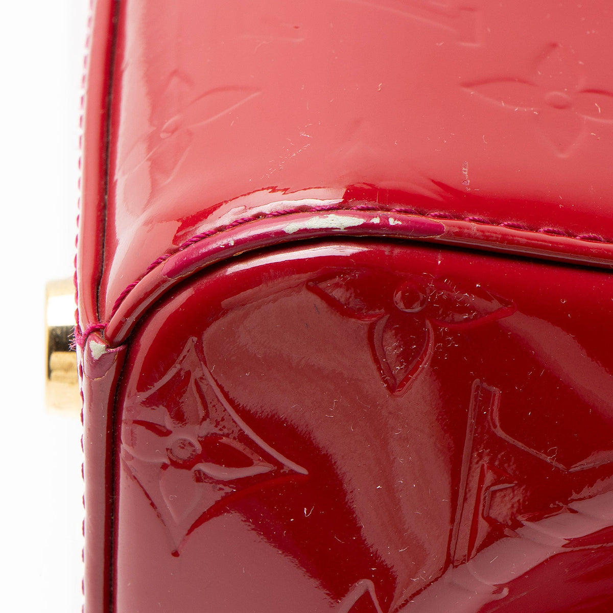 Louis Vuitton Monogram Vernis Brea MM Satchel - Red