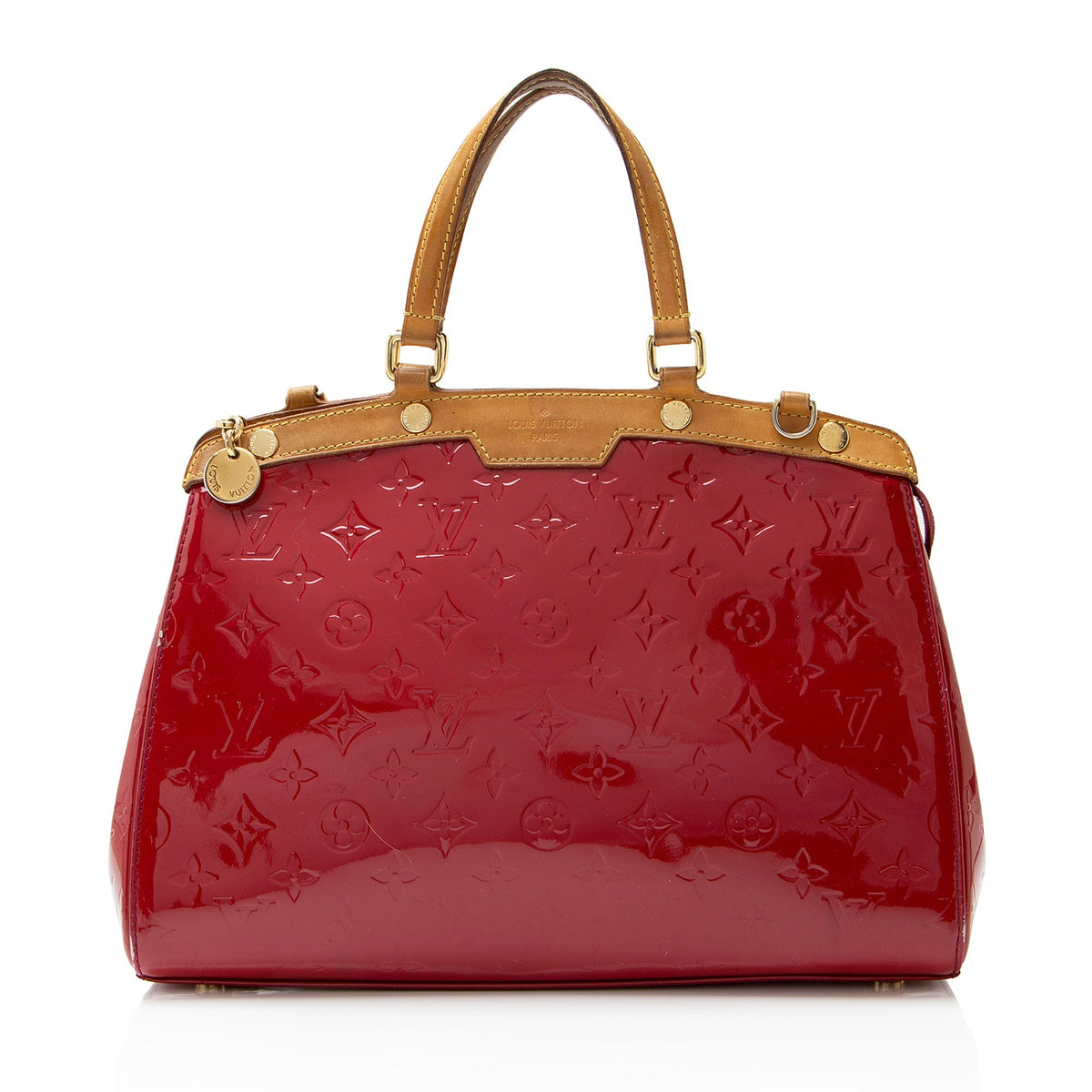 Louis Vuitton Monogram Vernis Brea MM Satchel - Red