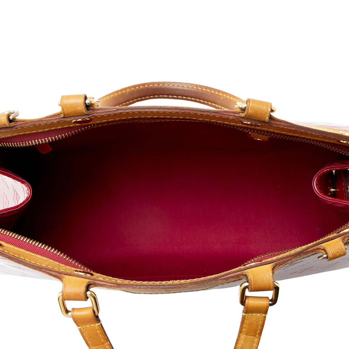 Louis Vuitton Monogram Vernis Brea MM Satchel - Red