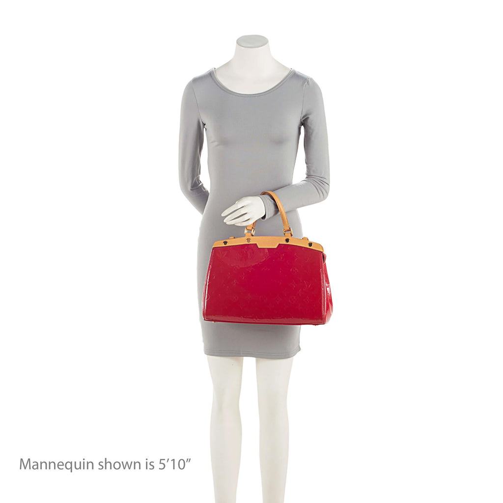 Louis Vuitton Monogram Vernis Brea MM Satchel - Red