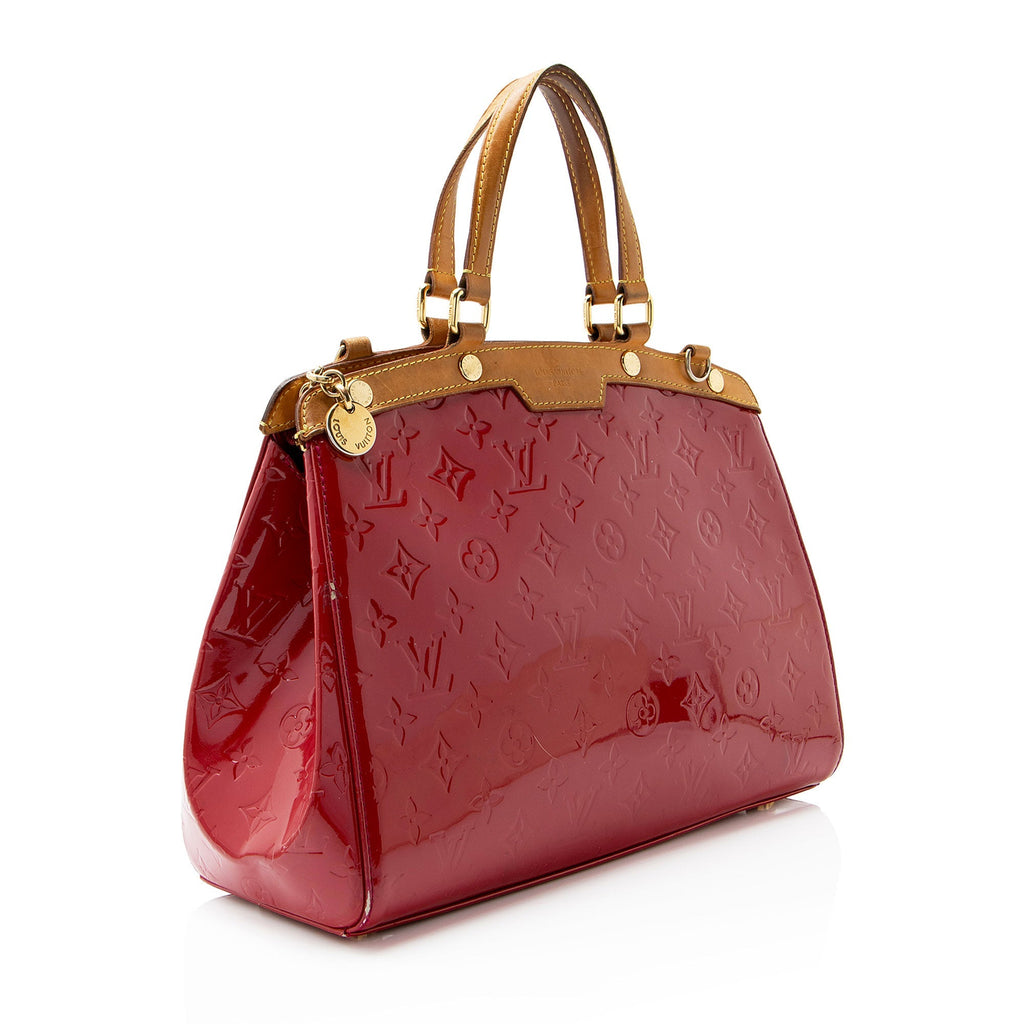 Louis Vuitton Monogram Vernis Brea MM Satchel - Red