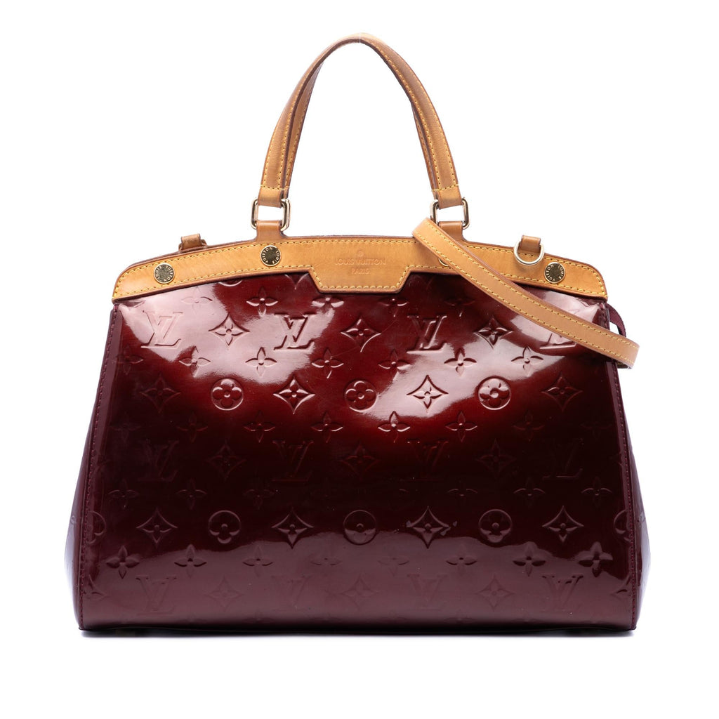 Louis Vuitton Monogram Vernis Brea MM Satchel - Red