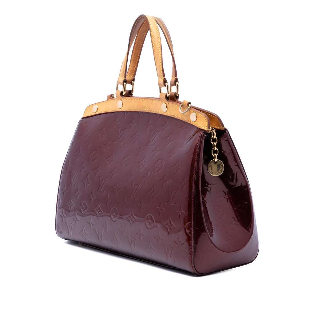 Louis Vuitton Monogram Vernis Brea MM Satchel - Red