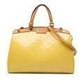 Louis Vuitton Monogram Vernis Brea MM Satchel - Yellow