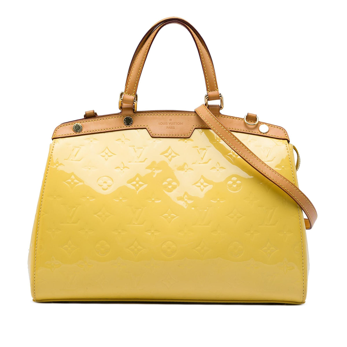Louis Vuitton Monogram Vernis Brea MM Satchel - Yellow