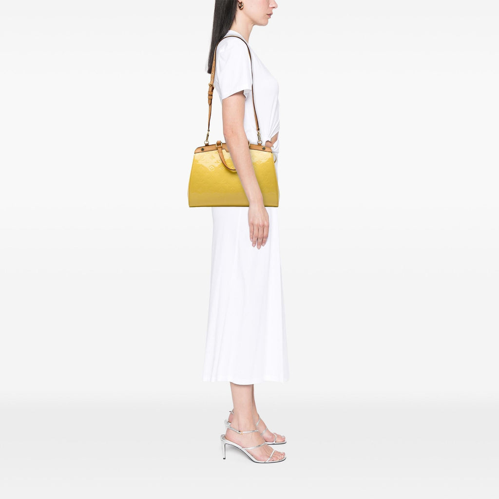 Louis Vuitton Monogram Vernis Brea MM Satchel - Yellow