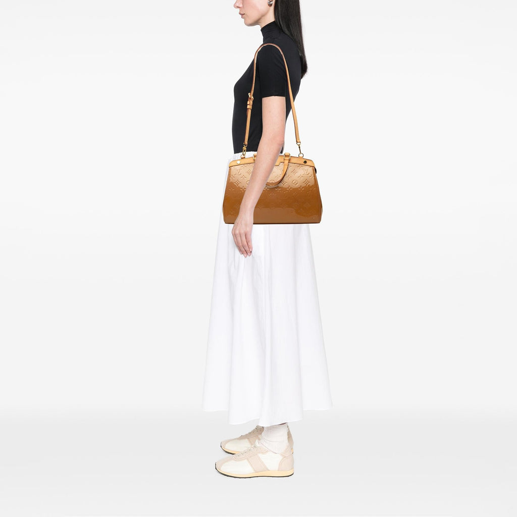 Louis Vuitton Monogram Vernis Brea Satchel - Beige