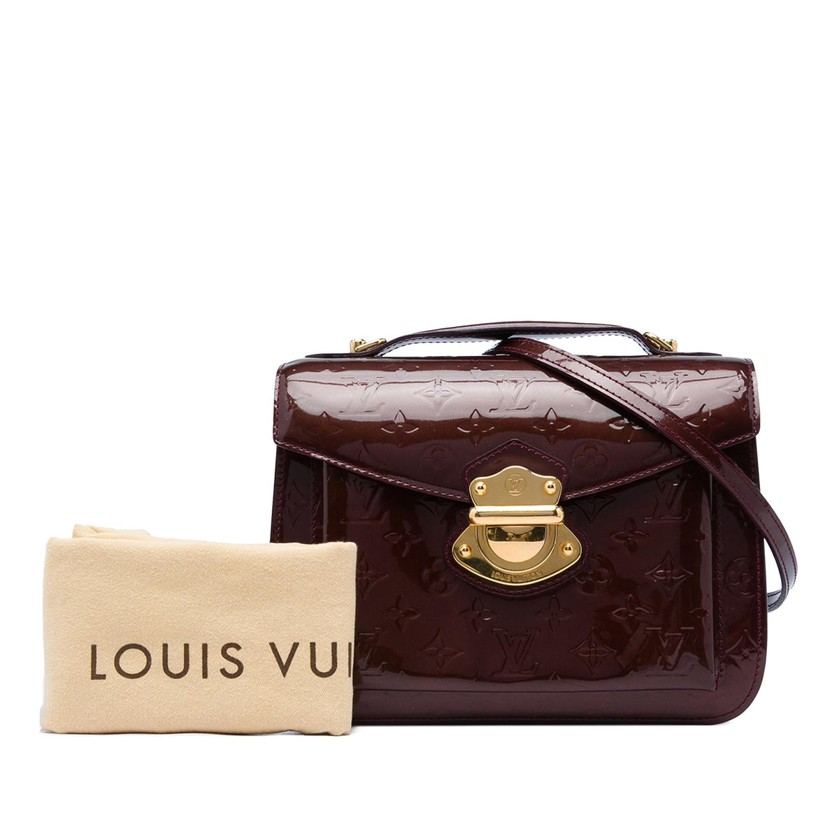Louis Vuitton Monogram Vernis Miranda Satchel - Red