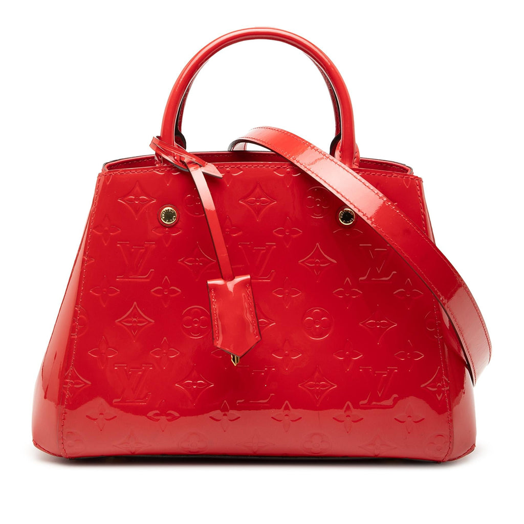 Louis Vuitton Monogram Vernis Montaigne BB Satchel - Red