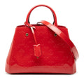 Louis Vuitton Monogram Vernis Montaigne BB Satchel - Red