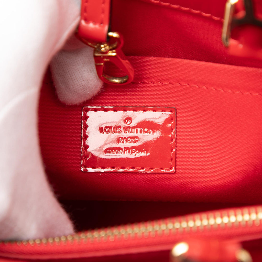 Louis Vuitton Monogram Vernis Montaigne BB Satchel - Red