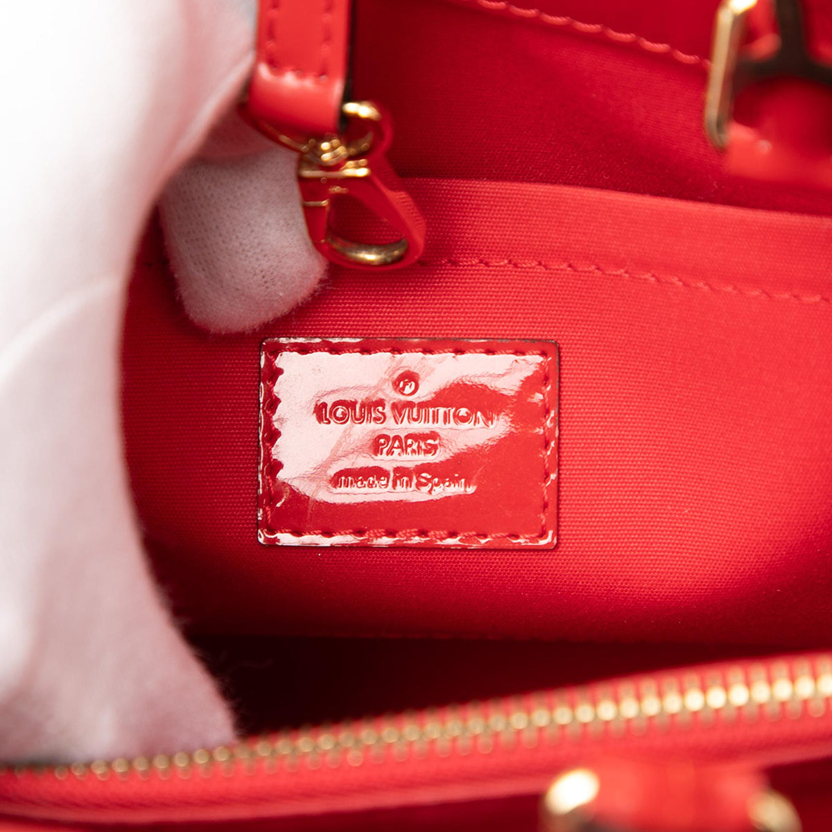 Louis Vuitton Monogram Vernis Montaigne BB Satchel - Red