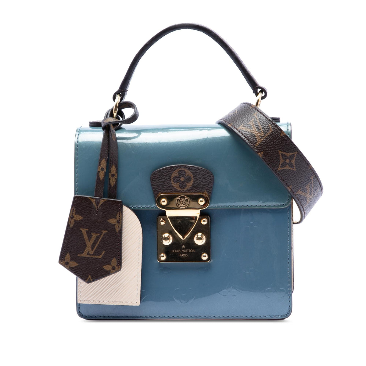Louis Vuitton Monogram Vernis Spring Street Satchel - Blue