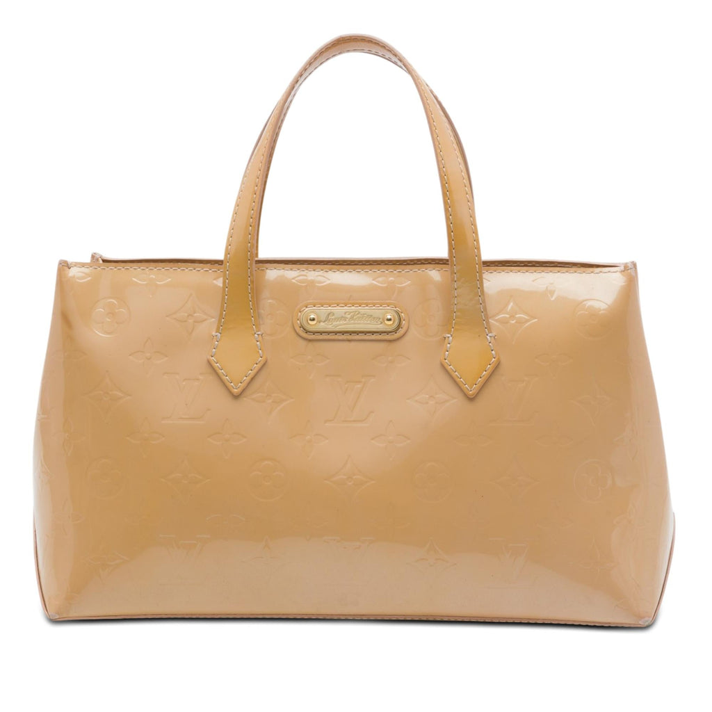 Louis Vuitton Monogram Vernis Wilshire PM Satchel - Beige