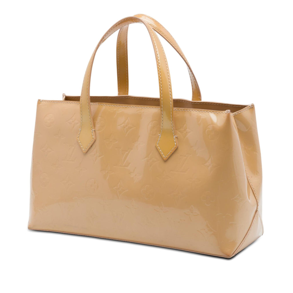 Louis Vuitton Monogram Vernis Wilshire PM Satchel - Beige