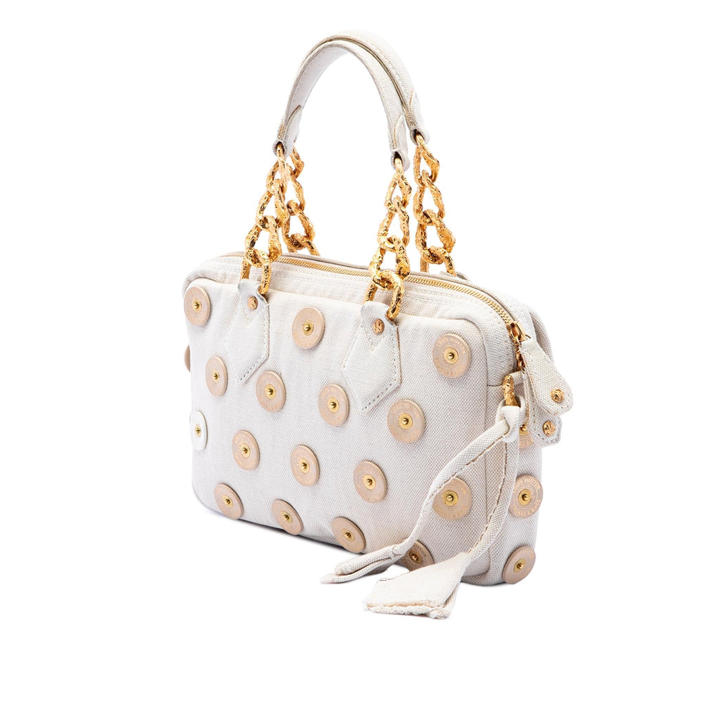 Louis Vuitton Polka Dots Panama Tinkerbell Satchel - White
