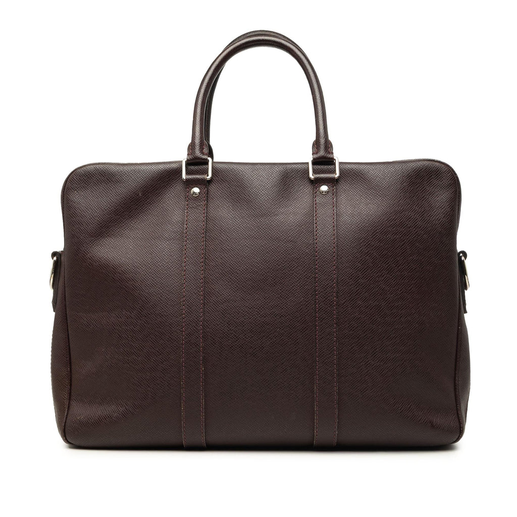 Louis Vuitton Taiga Porte Documents Voyage PM Tote Bag - Brown