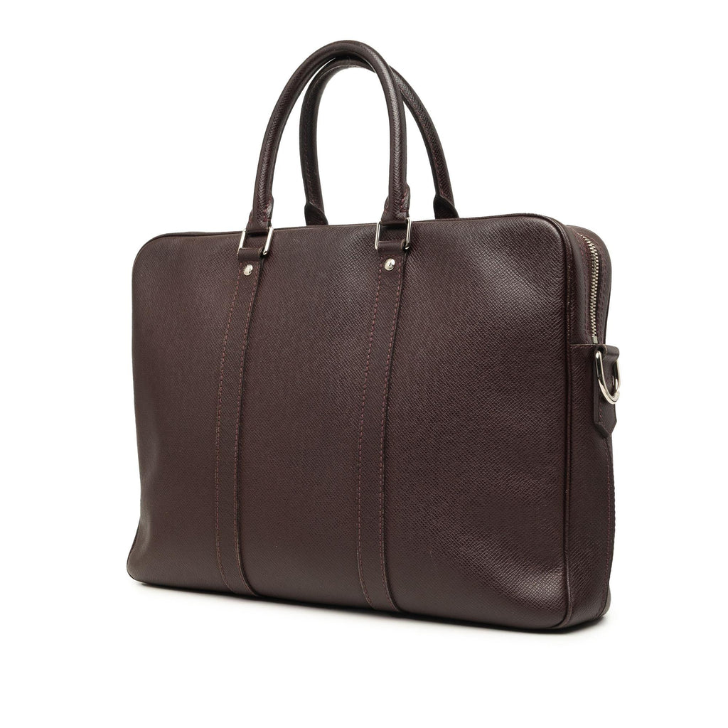 Louis Vuitton Taiga Porte Documents Voyage PM Tote Bag - Brown