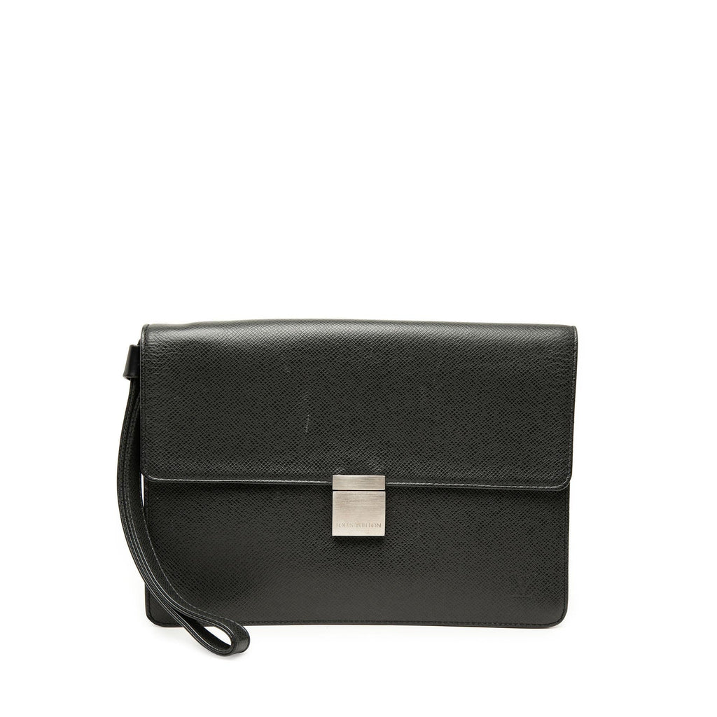 Louis Vuitton Taiga Selenga Clutch - Black