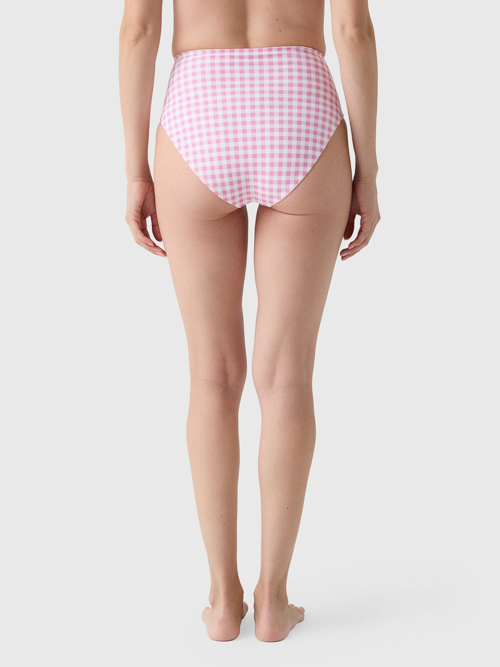 Minnow Women's Blush Gingham High Waist Bikini Bottom