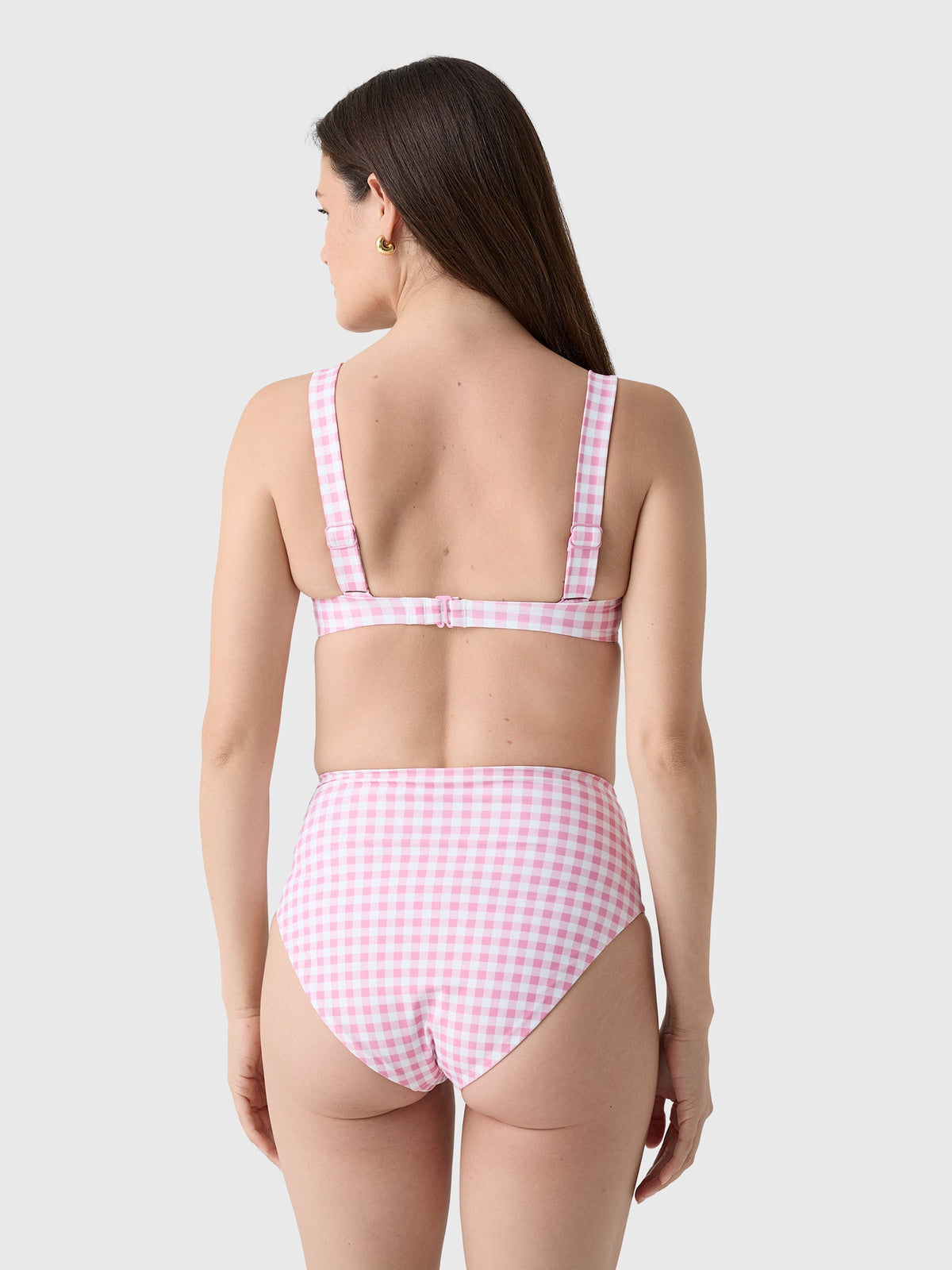 Minnow Women's Blush Gingham Cup Bikini Top