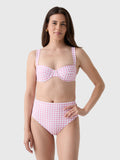 Minnow Women's Blush Gingham Cup Bikini Top
