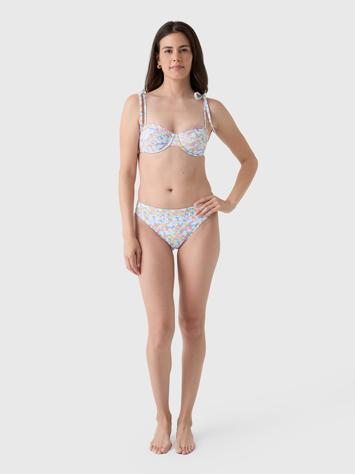 Minnow Women's Jasmine Blossom Tie Strap Bikini Top