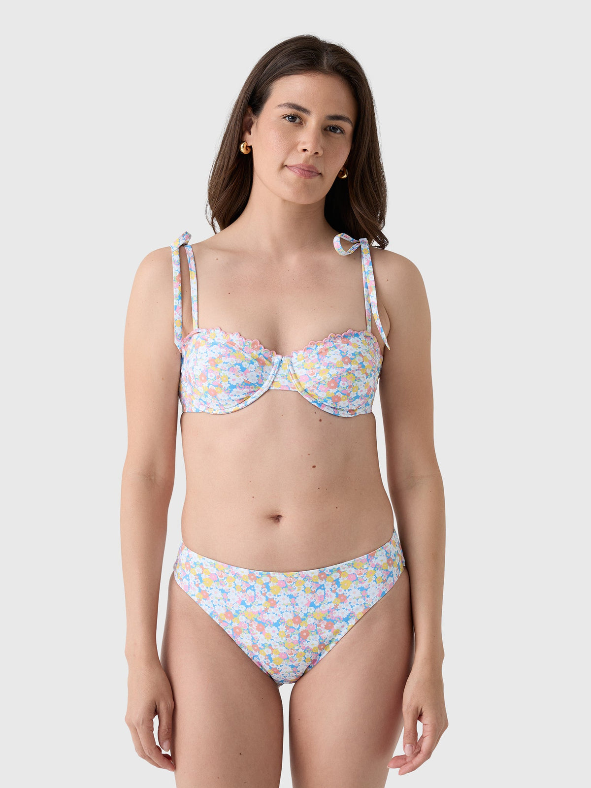 Minnow Women's Jasmine Blossom Tie Strap Bikini Top