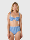Minnow Women's Navy Picnic Gingham Bikini Top