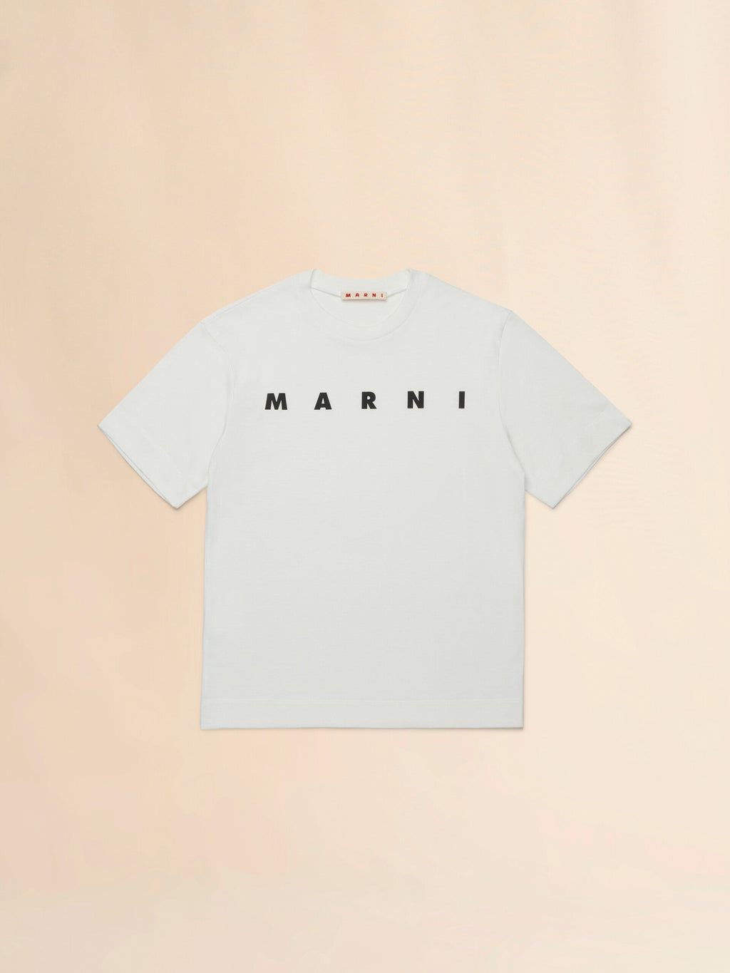 MARNI Off-white cotton t-shirt with logo Kids Apparel