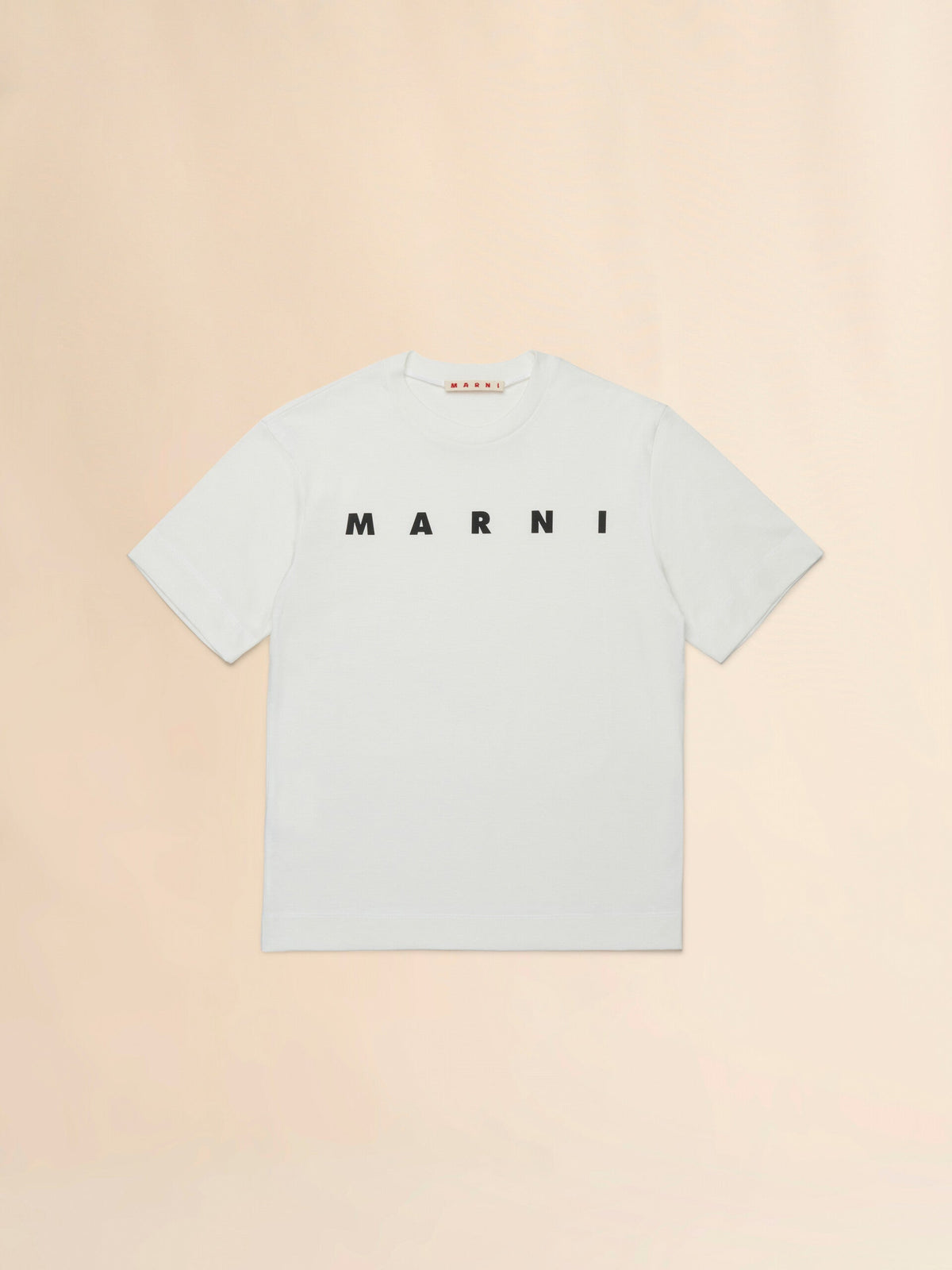 MARNI Off-white cotton t-shirt with logo Kids Apparel
