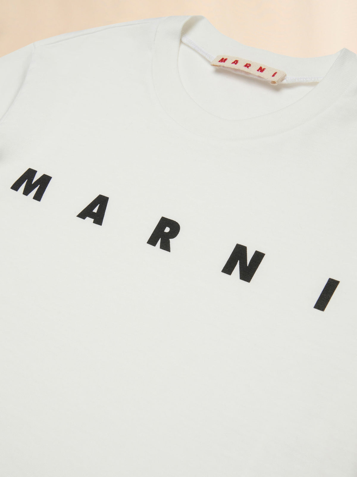 MARNI Off-white cotton t-shirt with logo Kids Apparel
