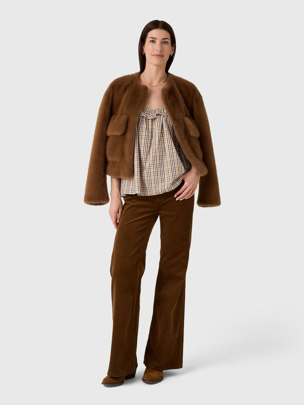 Lee Mathews Women's Christie Poplin Check Top