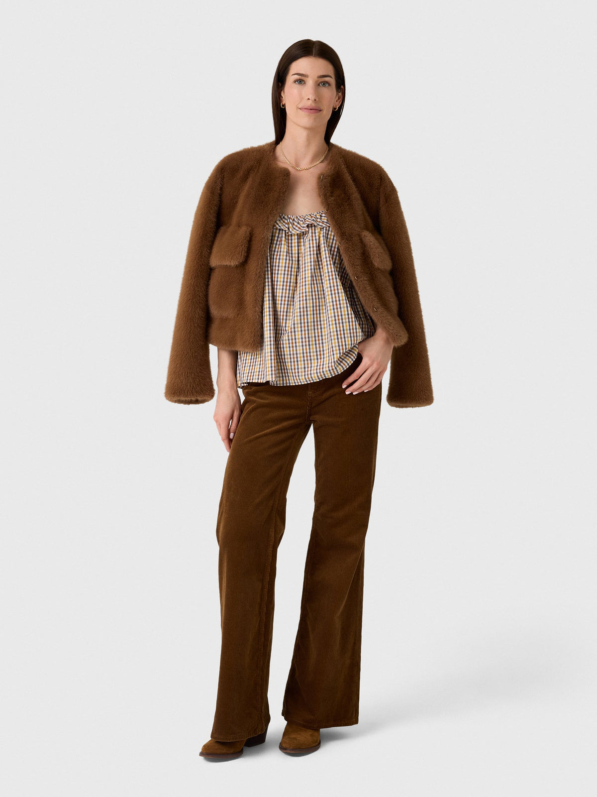 Lee Mathews Women's Christie Poplin Check Top