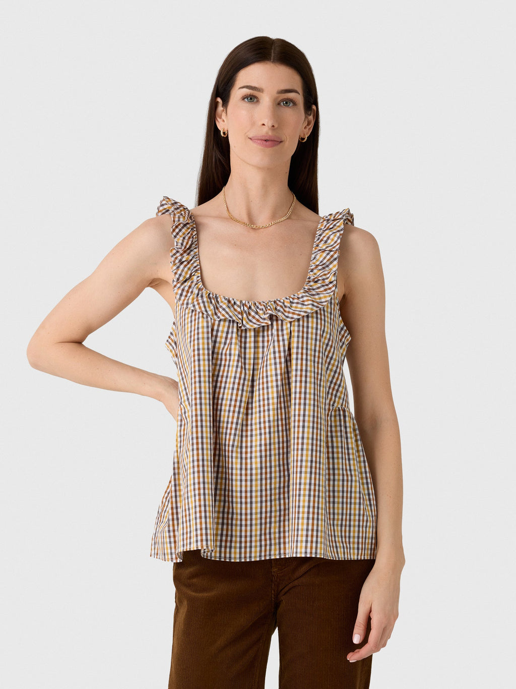 Lee Mathews Women's Christie Poplin Check Top