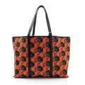 MCM Cubic Monogram Jacquard Shopper Tote Bag - Black/Multi/Orange