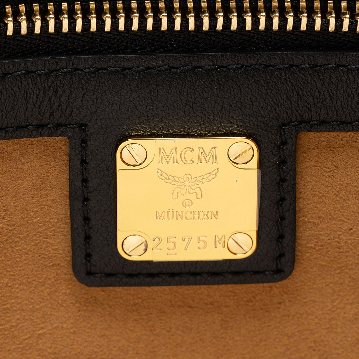 MCM Cubic Monogram Jacquard Shopper Tote Bag - Black/Multi/Orange