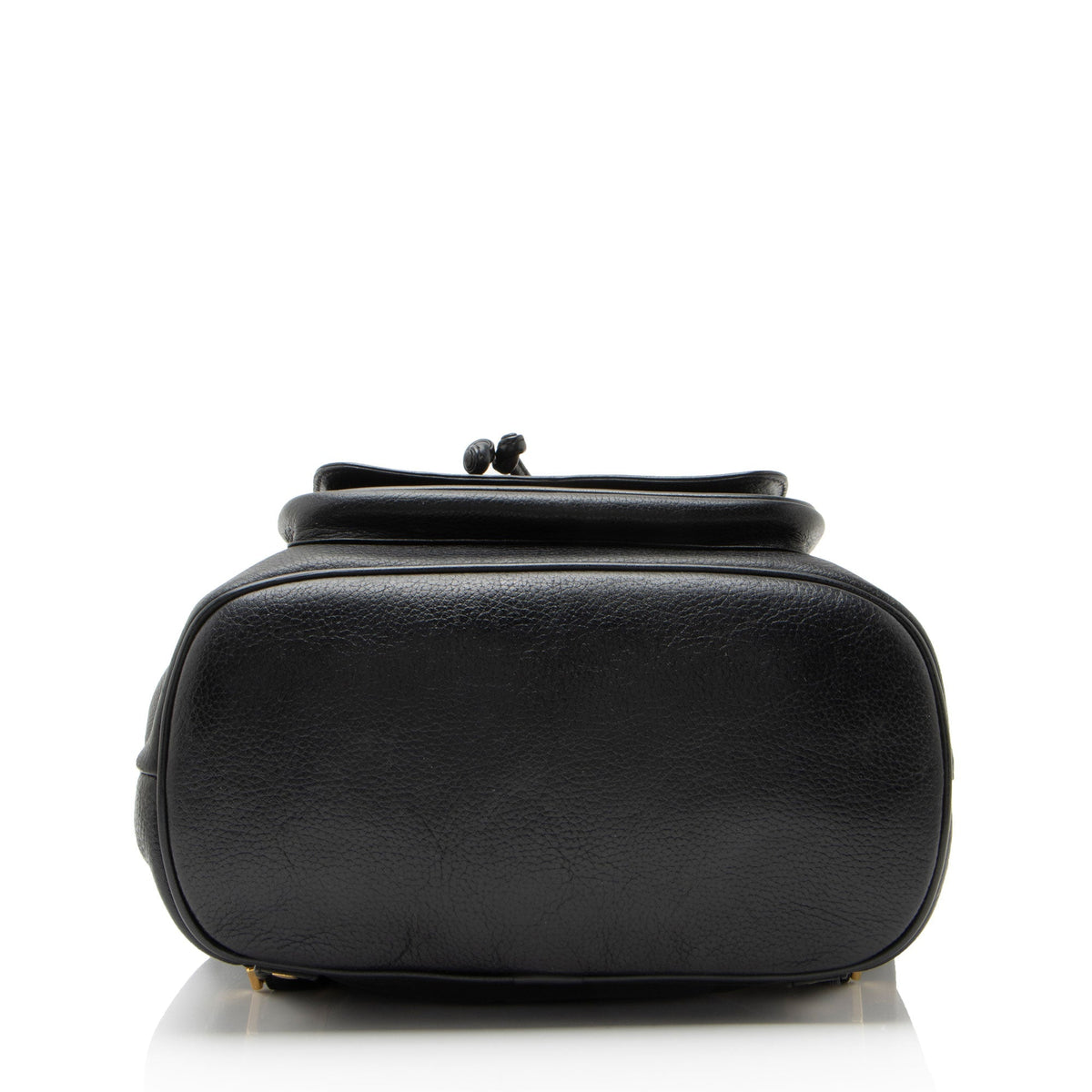 MCM Vintage Leather Logo Charms Drawstring Backpack - Black