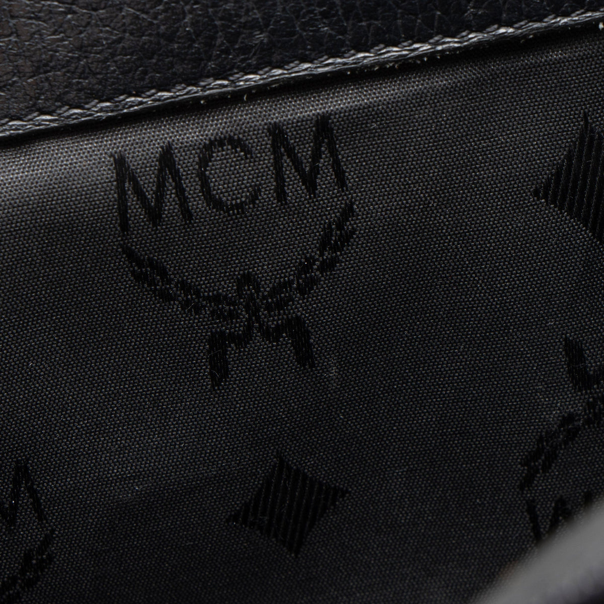 MCM Vintage Leather Logo Charms Drawstring Backpack - Black
