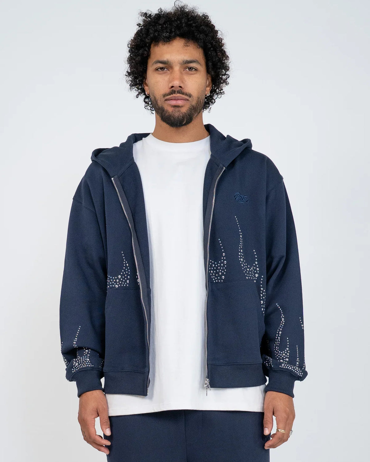 EPTM METAL FLAME ZIP NAVY HOODIE