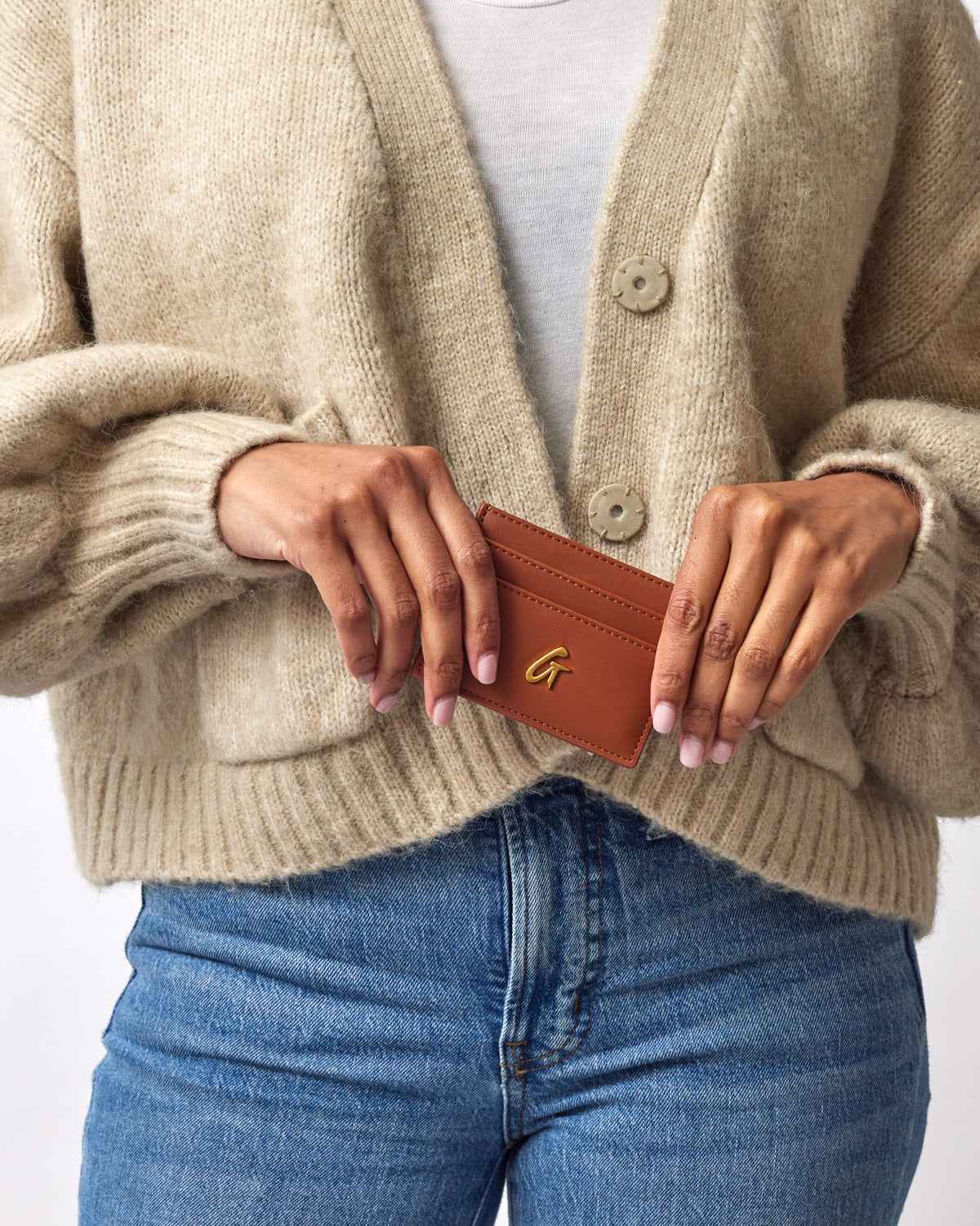 STANDARD GOLD CARD HOLDER - BROWN