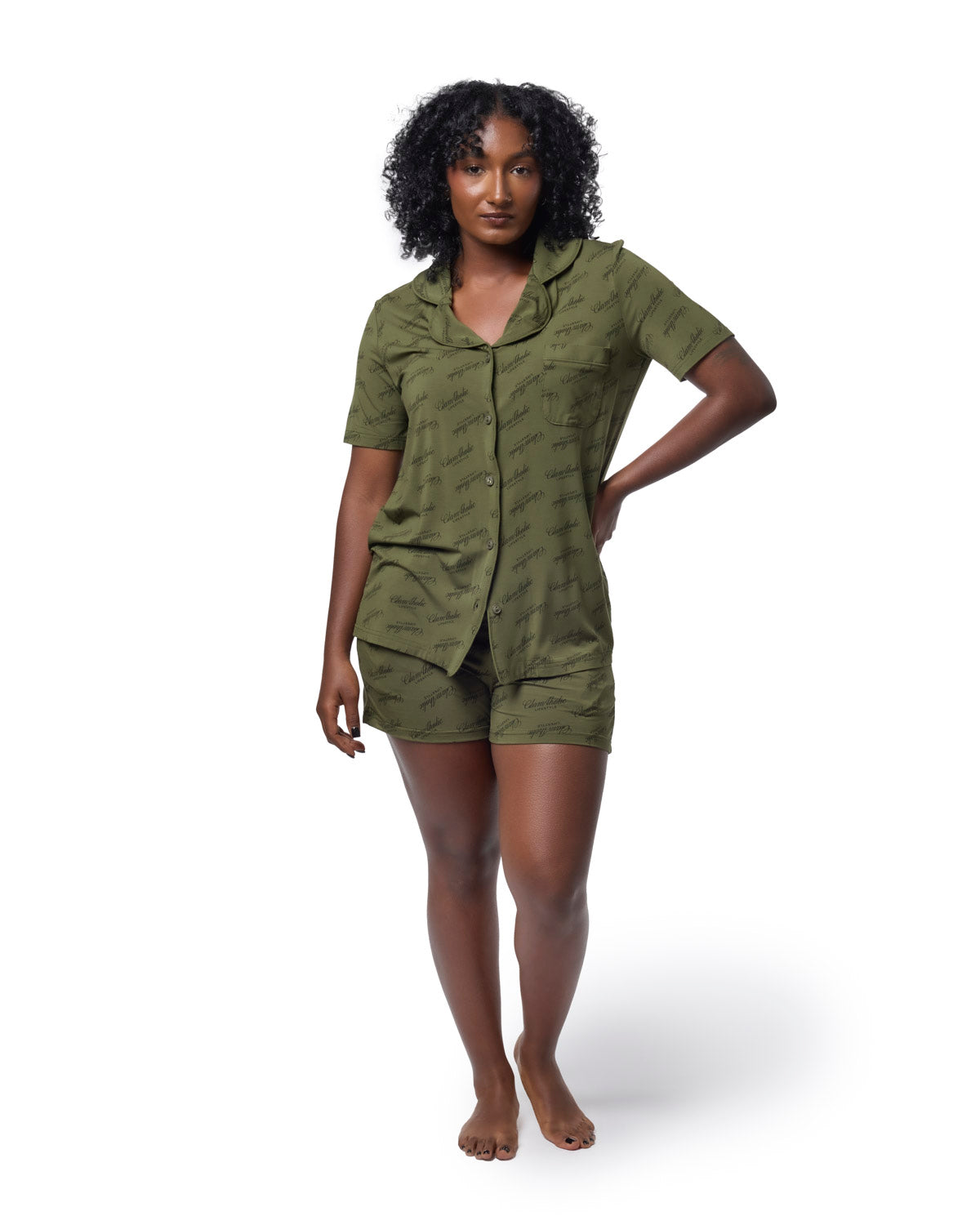 SIGNATURE LUXE PAJAMA SHORT SET - GREEN