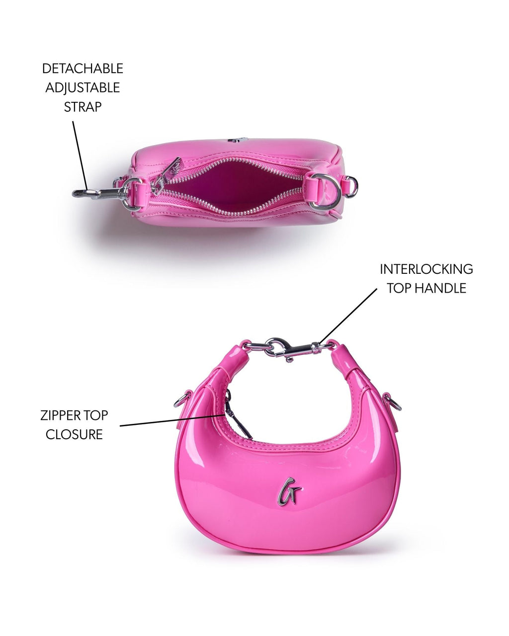 NANO MIRROR HOBO BAG - MIRROR HOT PINK